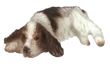 Dollhouse Miniature Laying Eng. Springer Spaniel